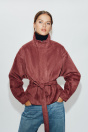 Zara КУРТКА ИЗ ЗАМШИ С РЕМЕШКОМ MARSALA