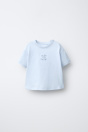 Zara ОДНОТОННАЯ ФУТБОЛКА С ВЫШИВКОЙ 510692122-406-6
