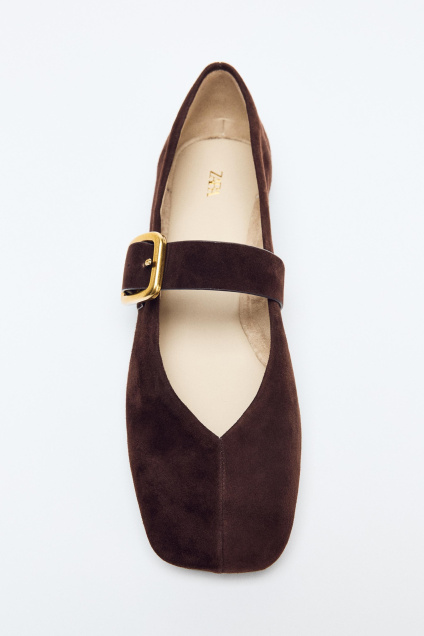 Zara БАЛЕРИНА ИЗ замши С ПРЯЖКОЙ 495675154-700-35