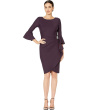 Short Slimming Dress with Bell Sleeves
