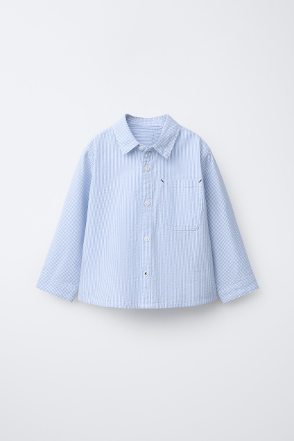 Zara БАЗОВАЯ РУБАШКА ИЗ ХЛОПЧАТОБУМАЖНОЙ ТКАНИ 495698316-400-18