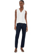 Petite Sleeveless V-Neck Woven-To-Knit Top