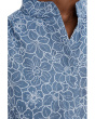 Chambray Short Sleeve Hidden Placket Top