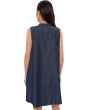 Petite Lightweight Organic Cotton Denim Mandarin Collar Dress