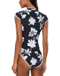Mayflower Cap Sleeve Zip Front One-Piece