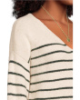 Stripe V-Neck Cozy Cotton Wedged Pullover