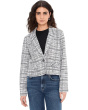Plaid Boucle Knit Cropped Blazer