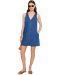 V-Neck Mini Dress In Marina Blue