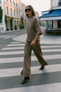 Zara БРЮКИ ПИКЕ БАЗОВОГО СВЕТЛО-КОРИЧНЕВОГО ЦВЕТА