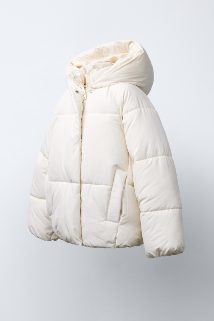 Zara СТЕГАНАЯ КУРТКА С КАПЮШОНОМ 502976223-712-7