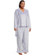Plus Minky Fleece Long Sleeve Notch Top & Long Pants Set