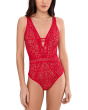 Classic Color Play Crochet Plunge One-Piece