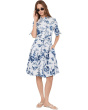 Short Sleeve Floral Cotton A-Line