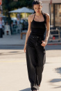 Zara Джинсы TRF EXTRA WIDE LEGG TIRO ALTO черного цвета