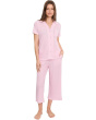 Short Sleeve Notch Top & Capri Pajama Set