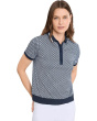 Scarf Geo Print Rib Collar Polo