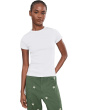 Madewell Женская футболка в рубчик с коротким рукавом и круглым вырезом горловины по центру спинки