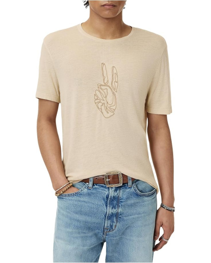 John Varvatos Мужская футболка Cording Peace Tee KG6971F25