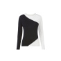 Color-Blocking-Pullover, ecru-schwarz