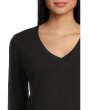 Long Sleeve Self Trim V-neck
