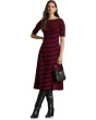 Striped Stretch Cotton Midi Dress