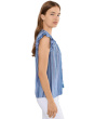 Petite Flutter Sleeve Ruffled Woven Top