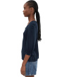 Petite Elbow Sleeve Notch Knit Tee