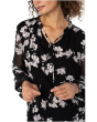 Long Sleeve Popover Shirred Woven Blouse