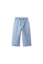 Zara ШИРОКИЕ ДЖИНСЫ С КЛУБНИЧНОЙ ВЫШИВКОЙ 541808635-400-18