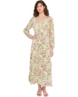 Wrap Front Bubble Sleeve Maxi
