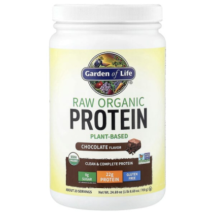 Garden of Life, необработанный органический протеин, со вкусом шоколада, 700 г (1 фунт, 8,69 унции)