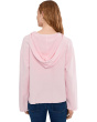 Textured Cotton Long Sleeve Shirttail Hoodie Sweatshirt