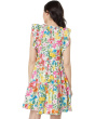 Cotton Poplin Floral Print Ruffle Sleeve Dress