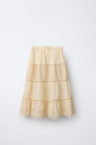 Zara ДЛИННАЯ ЮБКА С ВЫШИВКОЙ С ОТВЕРСТИЯМИ 497810103-725-7