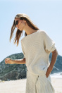 Zara АСИММЕТРИЧНЫЙ ТРИКОТАЖ песочного цвета