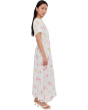 Split Neck Puff Sleeve Maxi Dress
