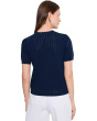 Pointelle Scallop Crew Neck Sweater