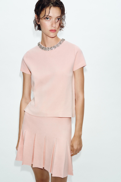 Zara МИНИ-ЮБКА С ДЕКОРАТИВНЫМИ СКЛАДКАМИ 495675269-621-2