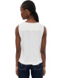 Petite Sleeveless V-Neck Woven-To-Knit Top