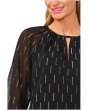 Tiered Sleeve Front Keyhole Blouse