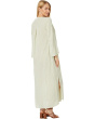 Mini Stripe Gauze Roll-Up Sleeve Henley Stripe Dress