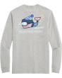 Downhill Ski Whale Long Sleeve Pocket Tee