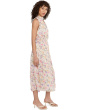 High Neck Smoked Waist Midi Dress