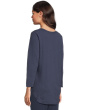 3/4 Sleeve V-Neck Tee with Curved Hem