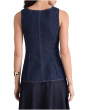 Long Line V Neck Vest In Rinse Wash