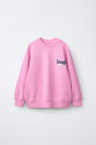 Zara ТОЛСТОВКА С РЕЛЬЕФНОЙ НАДПИСЬЮ Розовый / белый?