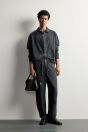 Zara ПЛАВНЫЕ БРЮКИ РАССЛАБЛЕННОГО ПОКРОЯ синего ЦВЕТА индиго