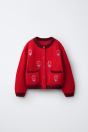 Zara Красный КАРДИГАН С ЦВЕТОЧНОЙ ВЫШИВКОЙ