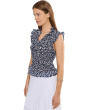 Petite Leopard Sketch Smocked Top