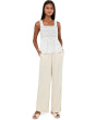 Mid-Rise Pull-On Drawstring Waistband Wide Leg Pants 30in Inseam